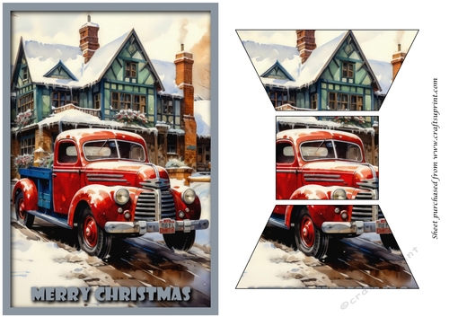 Vintage Christmas Truck Quick Card
