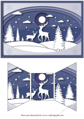 Christmas Deer Landscape Quick Card l