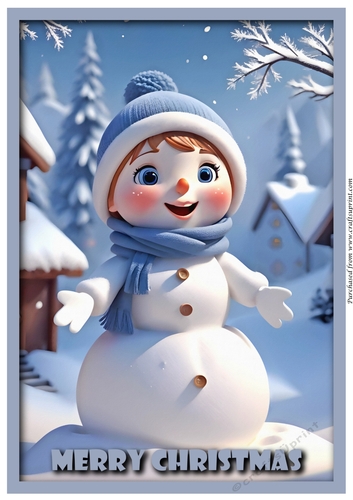 Christmas Snow Woman A4