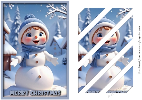 Christmas Snow Woman Oblique Panels