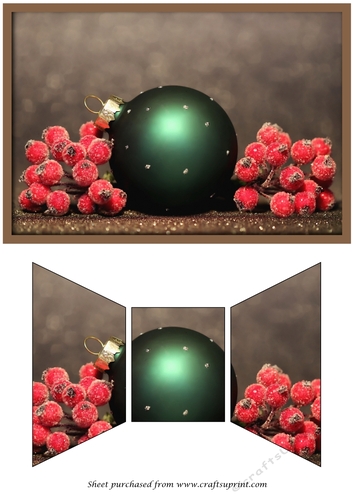 Christmas Ornament with Berries Quick Card