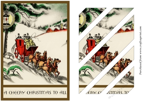 Vintage Cheery Christmas Oblique Panels