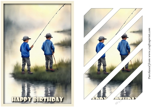 Boys Fishing Oblique Panels