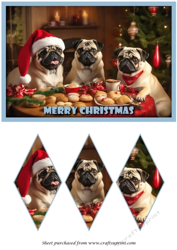 Christmas Pugs Diamond Panel Card