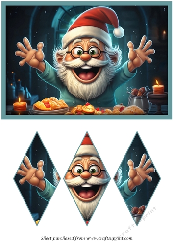 Santa Claus loves Cookies Diamond Panel Card