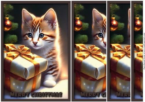 Cute Christmas Cat and Gift Side Stacker