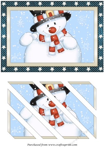Cute Christmas Snowman Oblique Panels