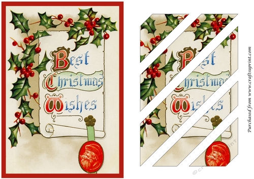 Best Christmas Wishes Vintage Oblique Panels