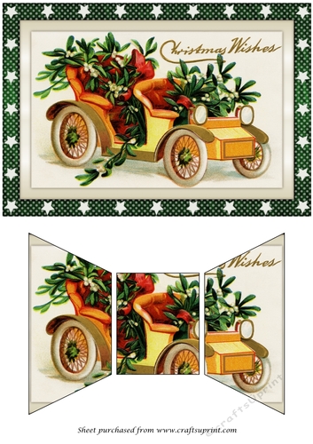 Christmas Car with Mistletoe Quick Card