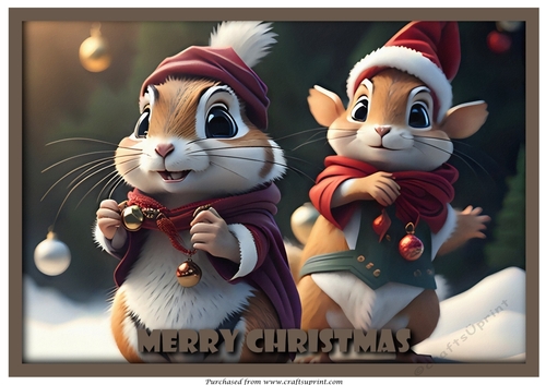 Christmas Chipmunks A4