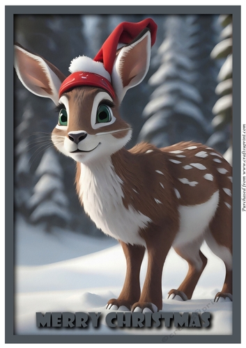 Christmas Cute Reindeer A4 2 