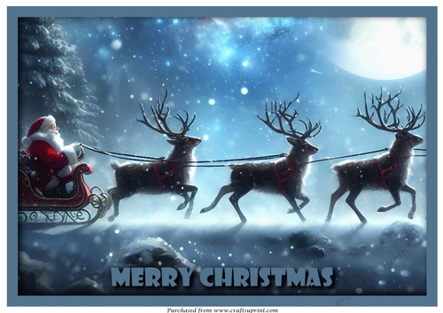 Santa and his Reindeers A4 2