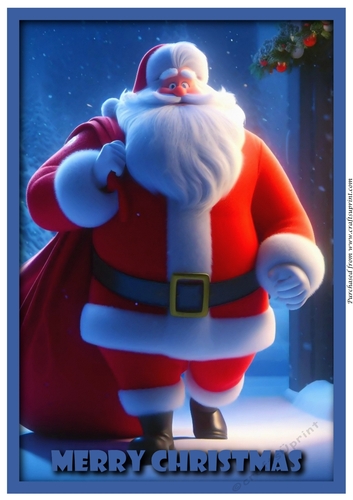 Santa carrying his bag A4