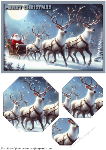Santa and his Reindeers Octagon Pyramid 1
