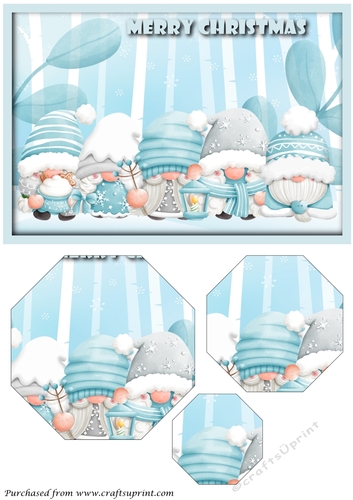 Christmas Gnomes Octagon Pyramid