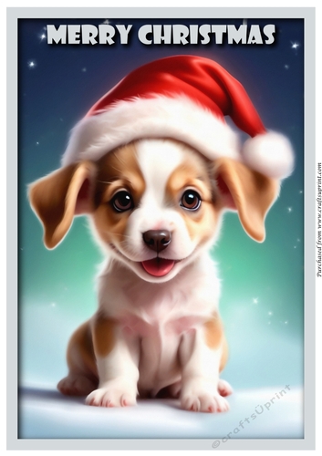 Christmas Puppy Cute A4 2