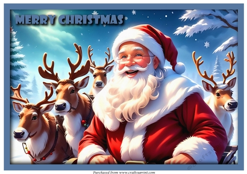Santa and Reindeers A4