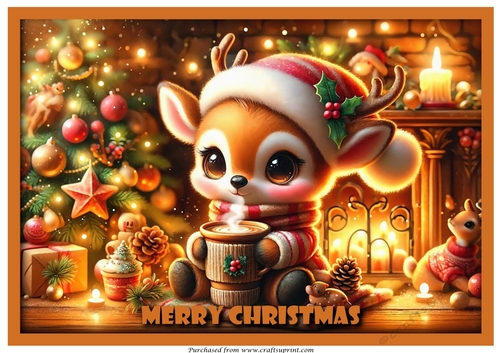 Christmas Baby Reindeer A4