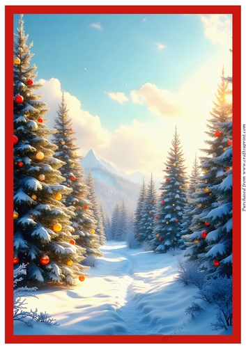 Christmas Trees and Mountains A4