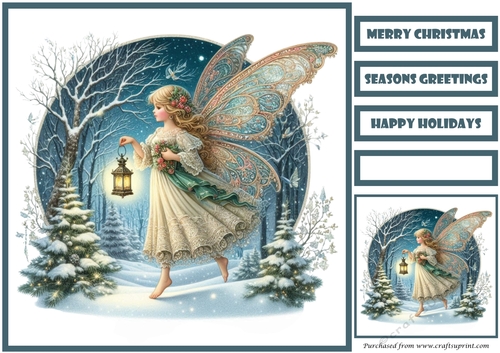 Christmas Fairy with Lamp Quick Card