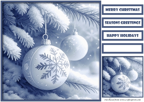 Snowy Christmas Ball Quick Card