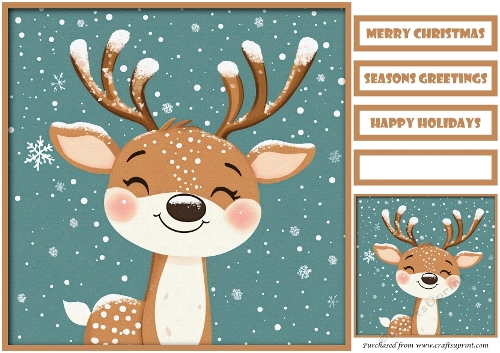 Cheerful Christmas Reindeer Quick Card