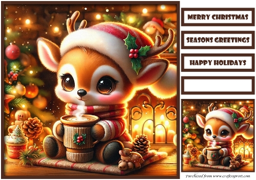 Christmas Baby Reindeer Quick Card