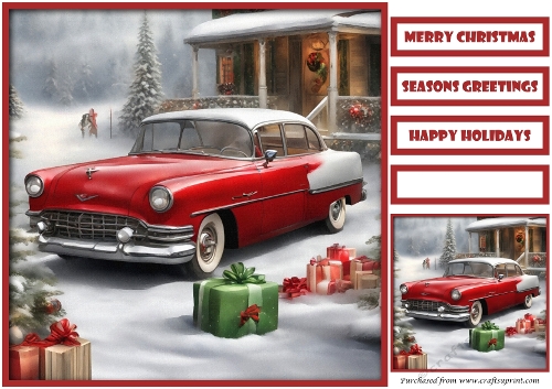 Christmas Car and Gifts Quick Card