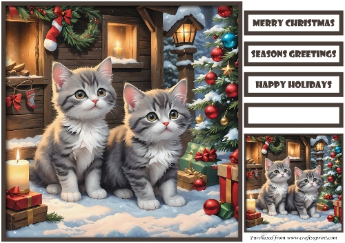 Christmas Kittens Quick Card