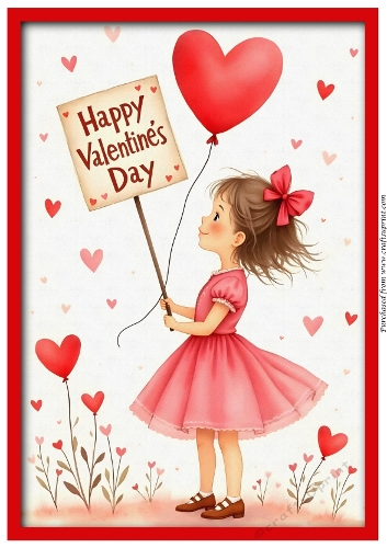 Valentine Girl A4
