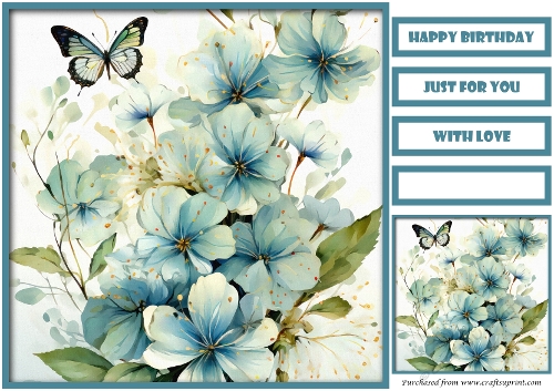 Flowers and Butterfly Quick Card