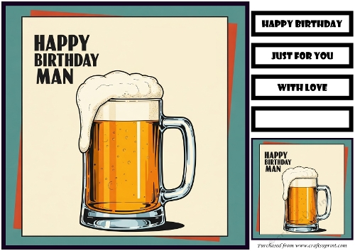 Vintage Male Birthday Beer Quick Card