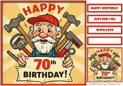 70th Birthday Vintage Quick Card