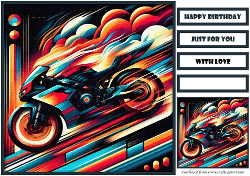 Birthday Male Motorbike Quick Card I