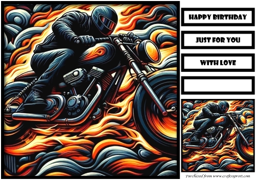 Birthday Male Motorbike Quick Card IV
