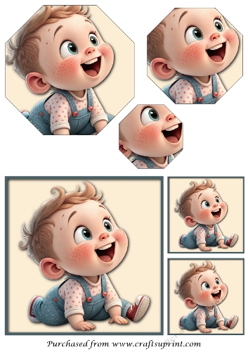 Cute Baby Boy Octagon Pyramid