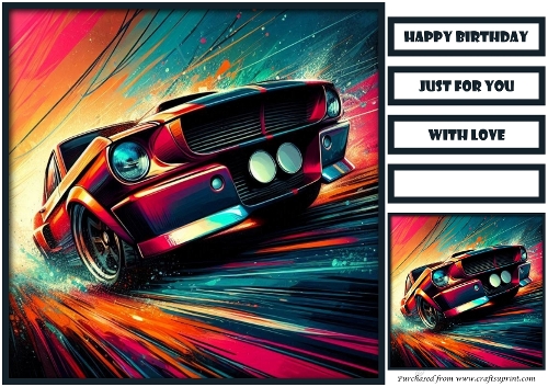 Birthday Male Car Quick Card I