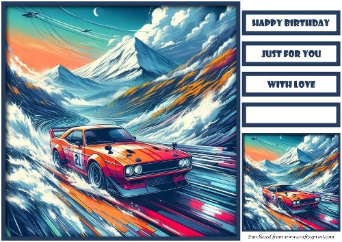 Birthday Male Car Quick Card II