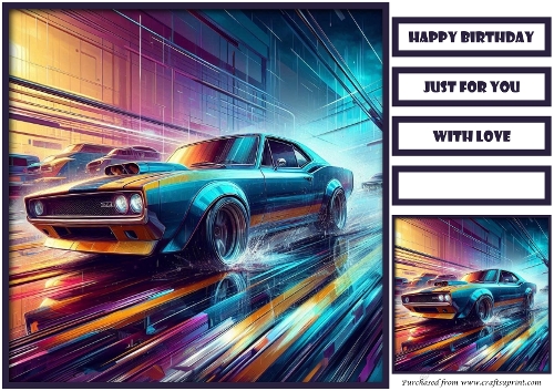 Birthday Male Car Quick Card III