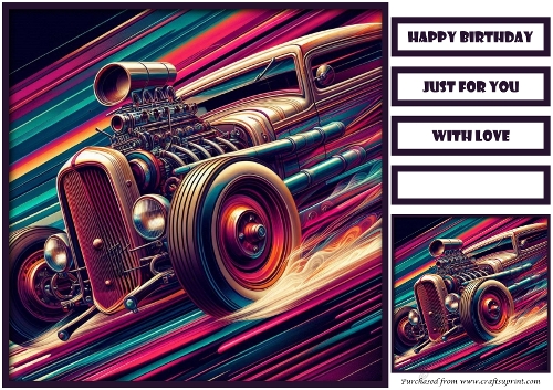 Birthday Male Car Quick Card IV