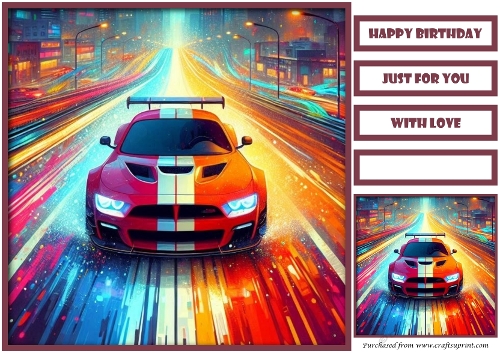 Birthday Male Car Quick Card V