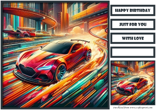 Birthday Male Car Quick Card VI