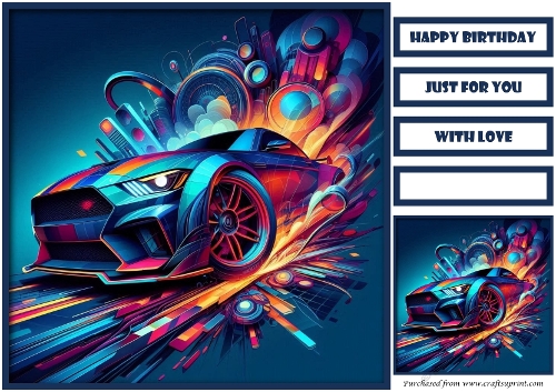 Birthday Male Car Quick Card VII