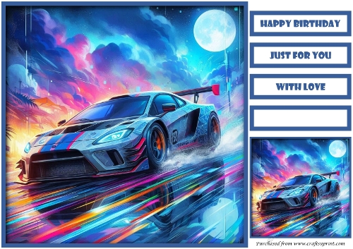 Birthday Male Car Quick Card VIII