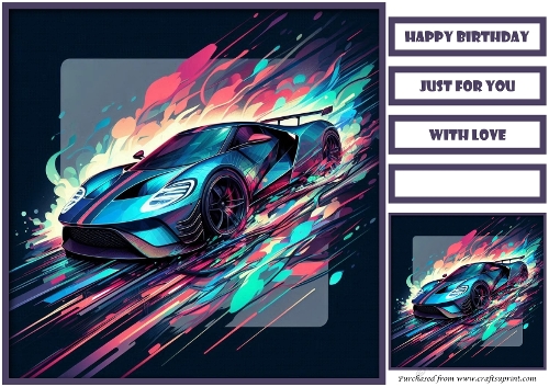 Birthday Male Car Quick Card IX