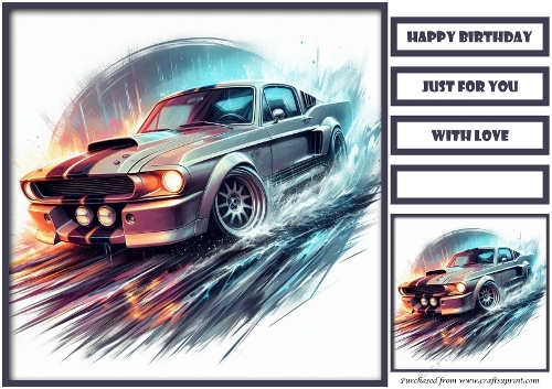 Birthday Male Car Quick Card X