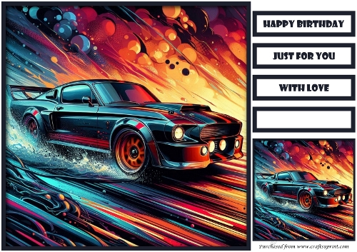 Birthday Male Car Quick Card XI