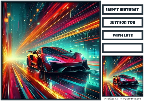 Birthday Male Car Quick Card XII