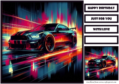 Birthday Male Car Quick Card XIII