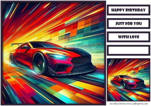 Birthday Male Car Quick Card XIV